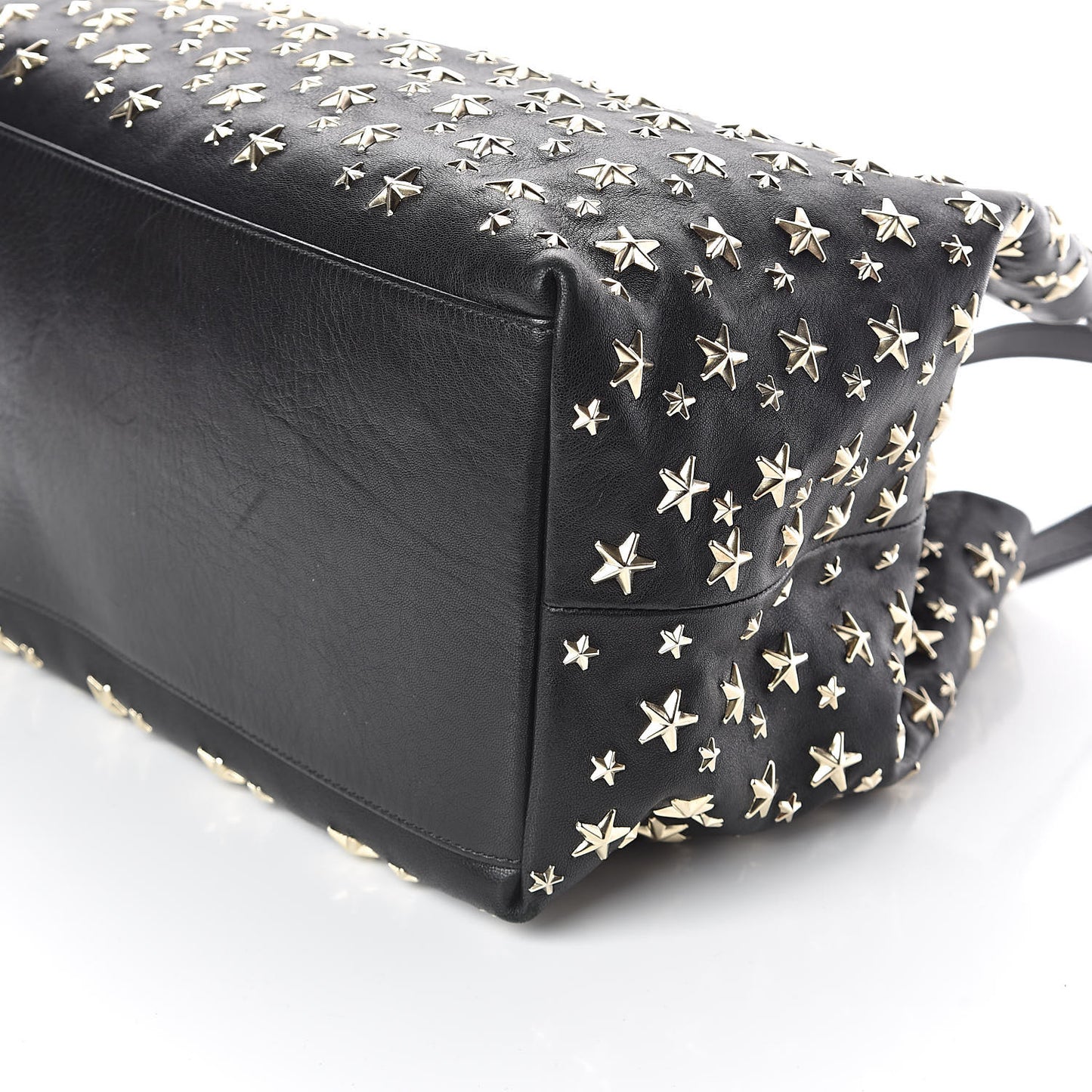 Calfskin Sofia Star Studded Tote Black