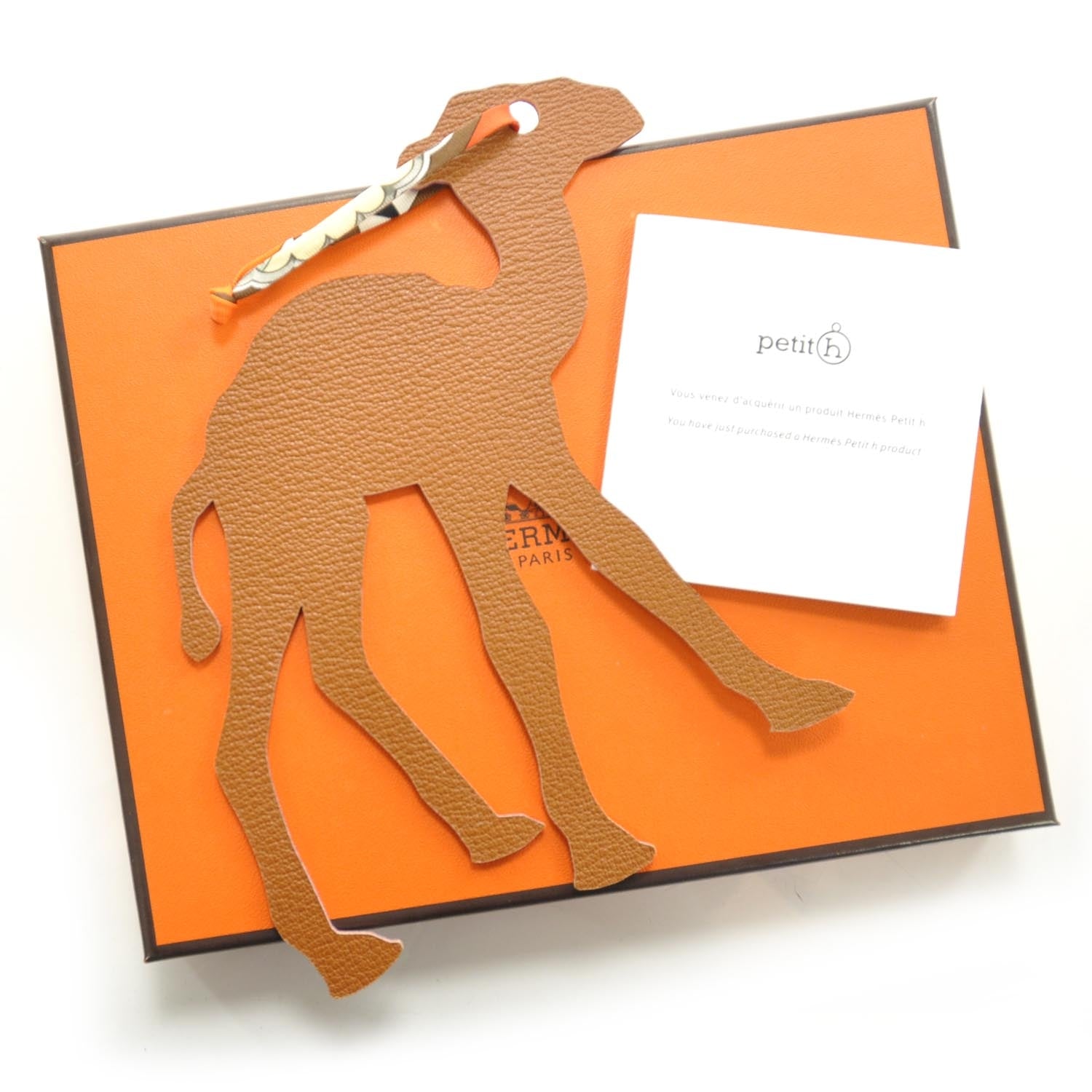 Hermes Leather Petit H Camel Bag Charm Tree Ornament 2 of 4