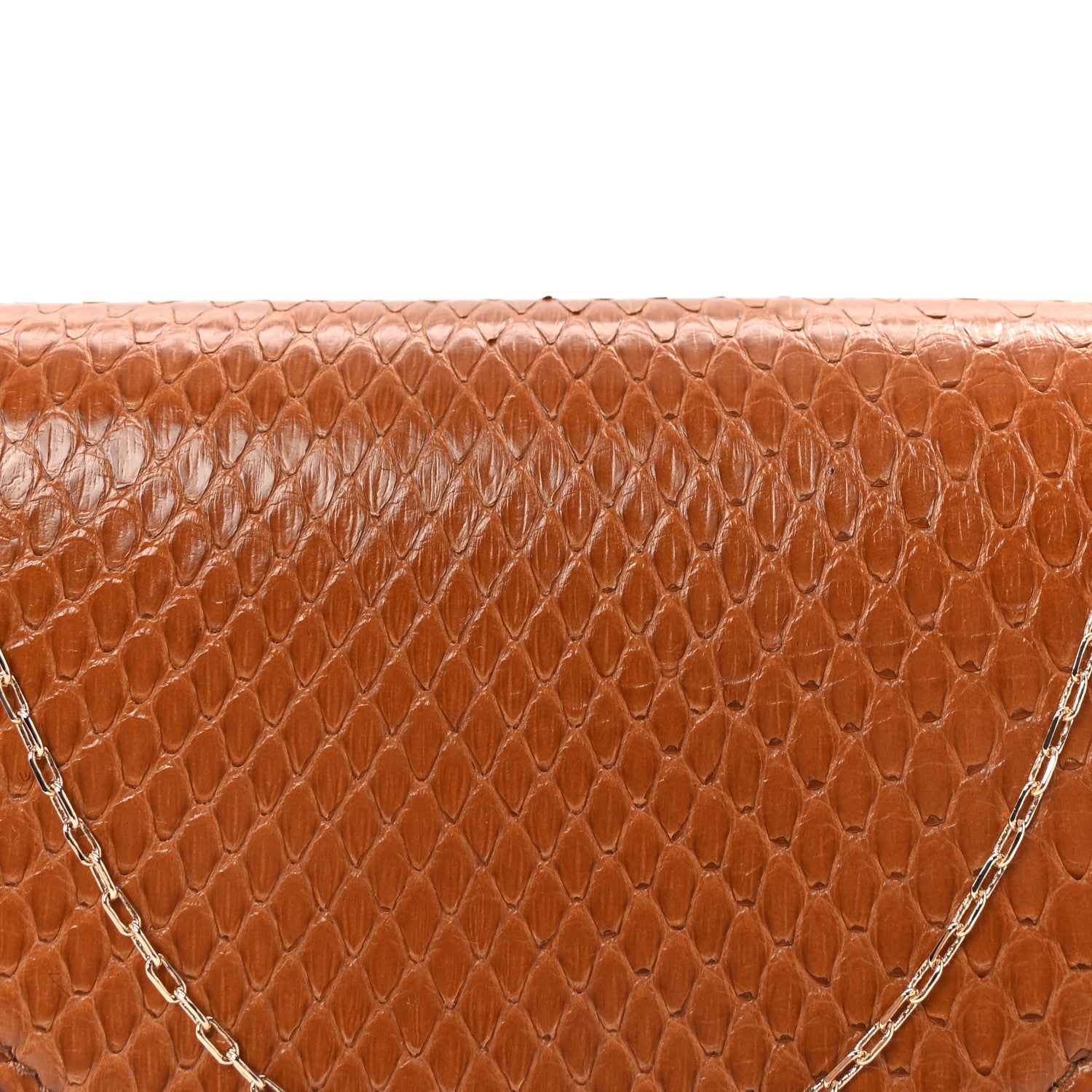 The Row Snakeskin Envelope Chain Clutch Camel 7 of 9