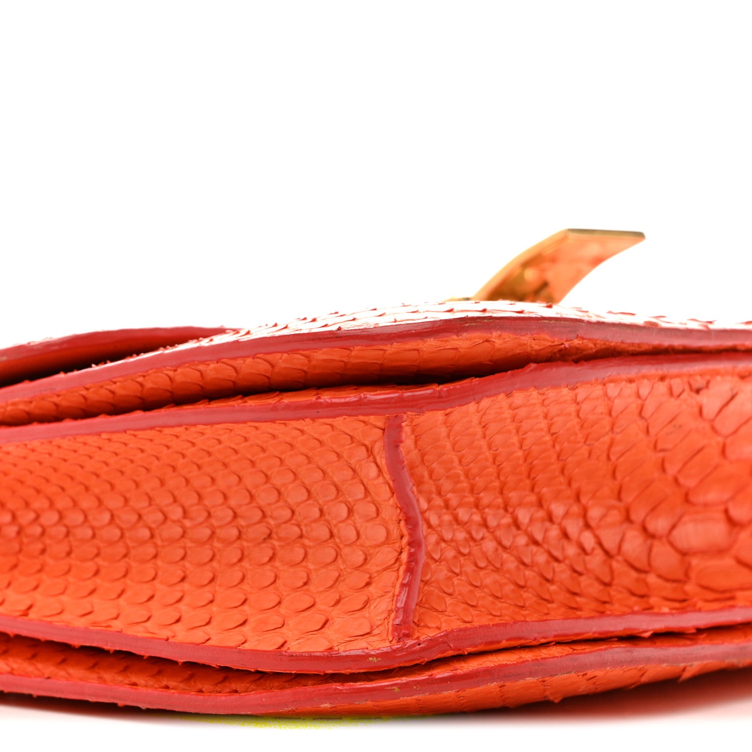 Celine Snakeskin Medium Classic Box Flap Orange 8 of 17