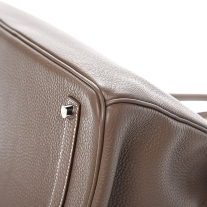 Hermes Taurillon Clemence Birkin 35 Etoupe 35 of 36