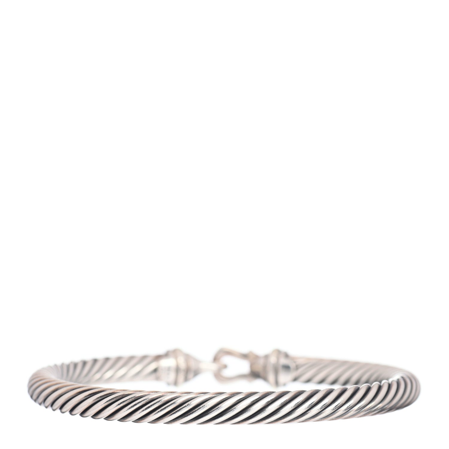 David Yurman Sterling Silver 18K Yellow Gold 5mm Cable Classic Buckle Bracelet 3 of 4