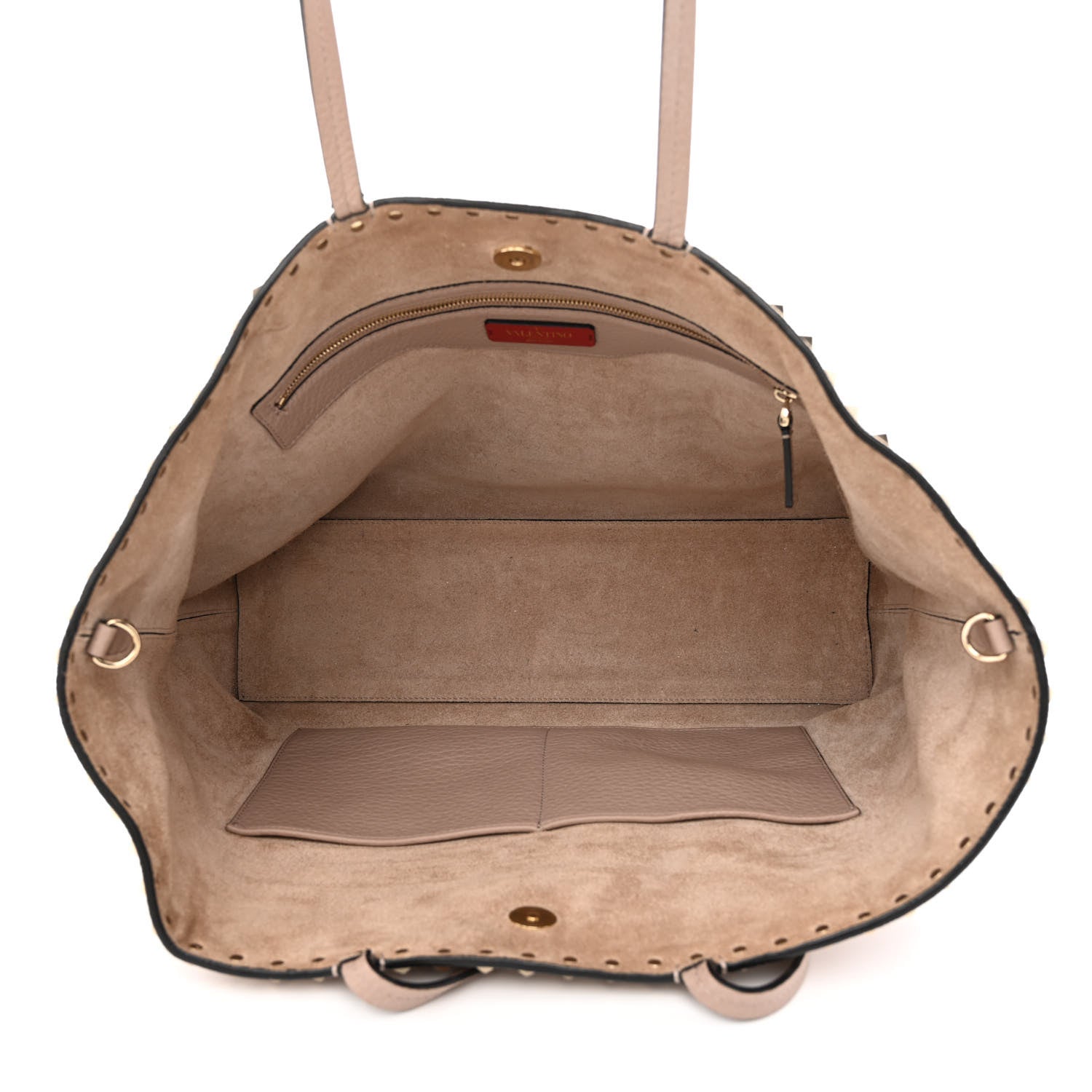 Valentino Garavani Grained Calfskin Rockstud Shoulder Tote Poudre 5 of 15