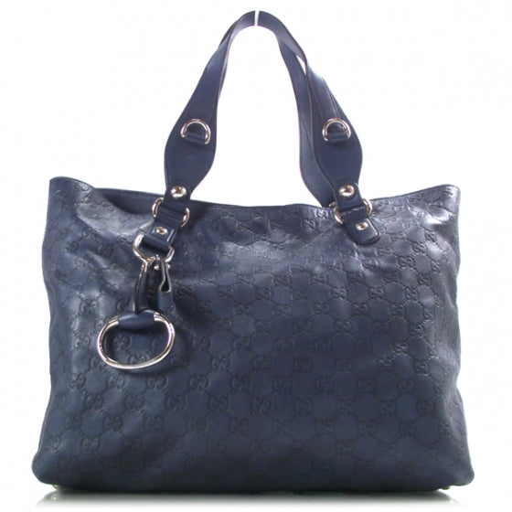 Guccissima Medium Icon Bit Tote Blue