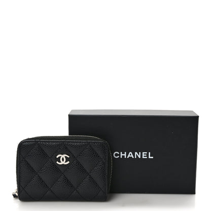 Chanel Caviar Quilted Zip Coin Purse Black 9 of 9