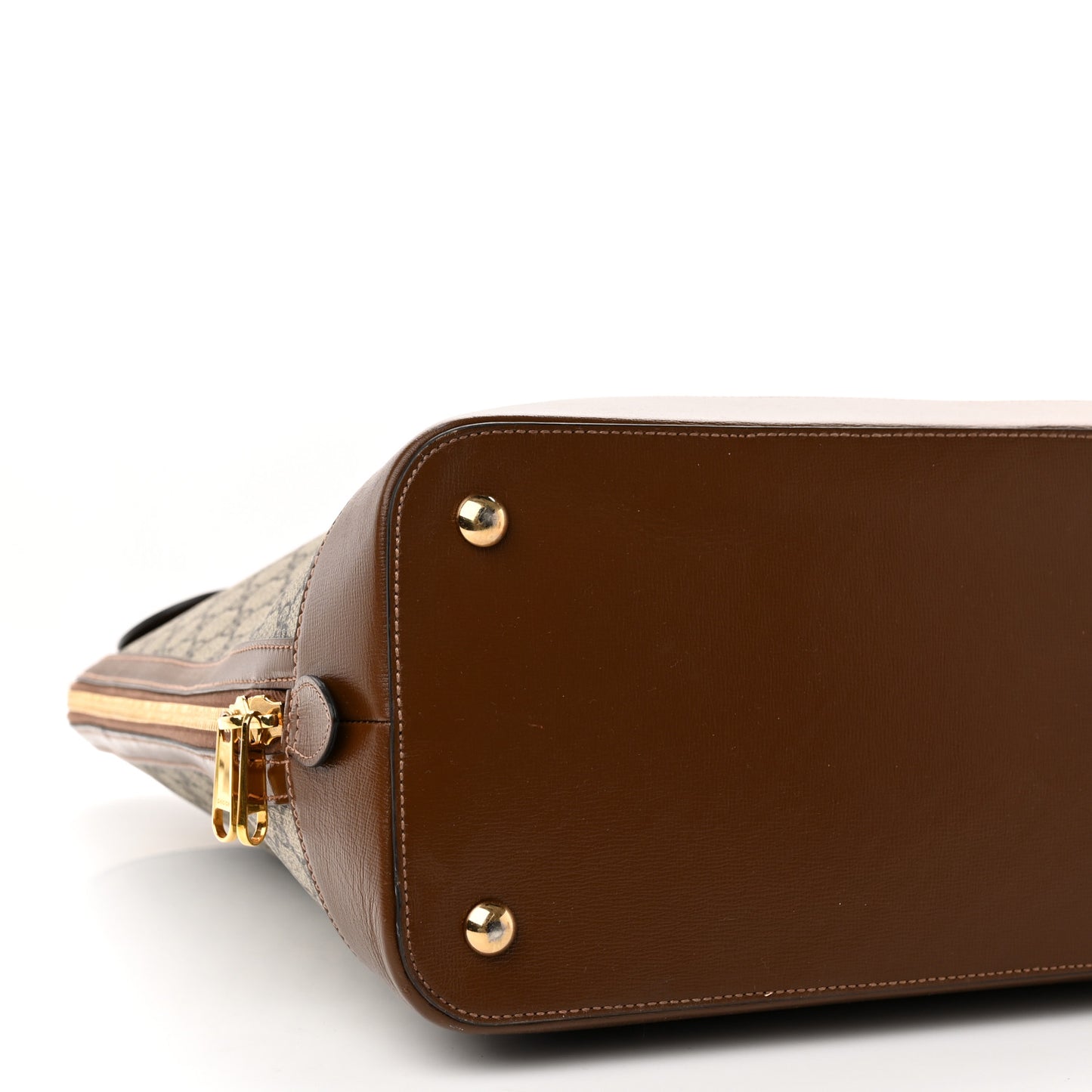 GG Supreme Monogram Azalea Calfskin Large Horsebit 1955 Duffle Bag Beige Ebony Brown Sugar