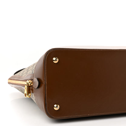 Gucci GG Supreme Monogram Azalea Calfskin Large Horsebit 1955 Duffle Bag Beige Ebony Brown Sugar 10 of 19