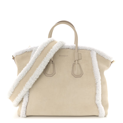 Givenchy Suede Shearling Small Antigona Natural Beige 1 of 15