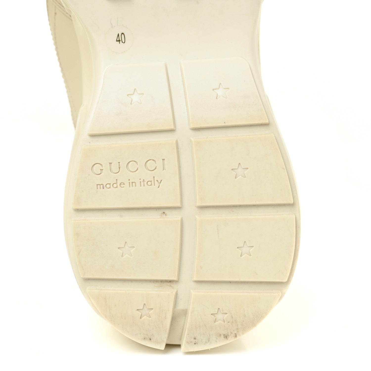 Gucci Calfskin Logo Womens Rhyton Sneakers 40 Ivory 10 of 20