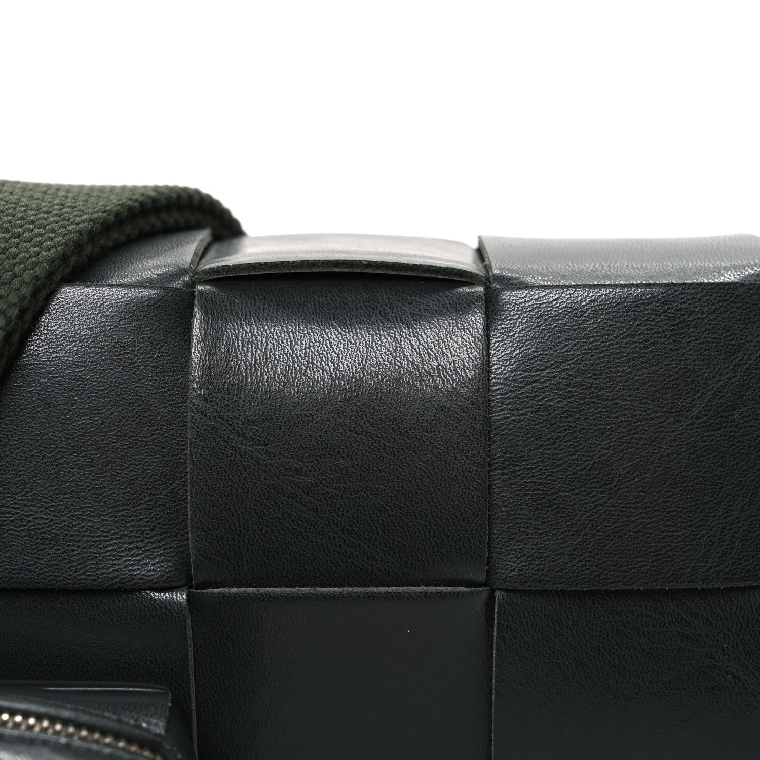 Bottega Veneta Calfskin Maxi Intreccio Cassette With Strap Bag Dark Green 10 of 12