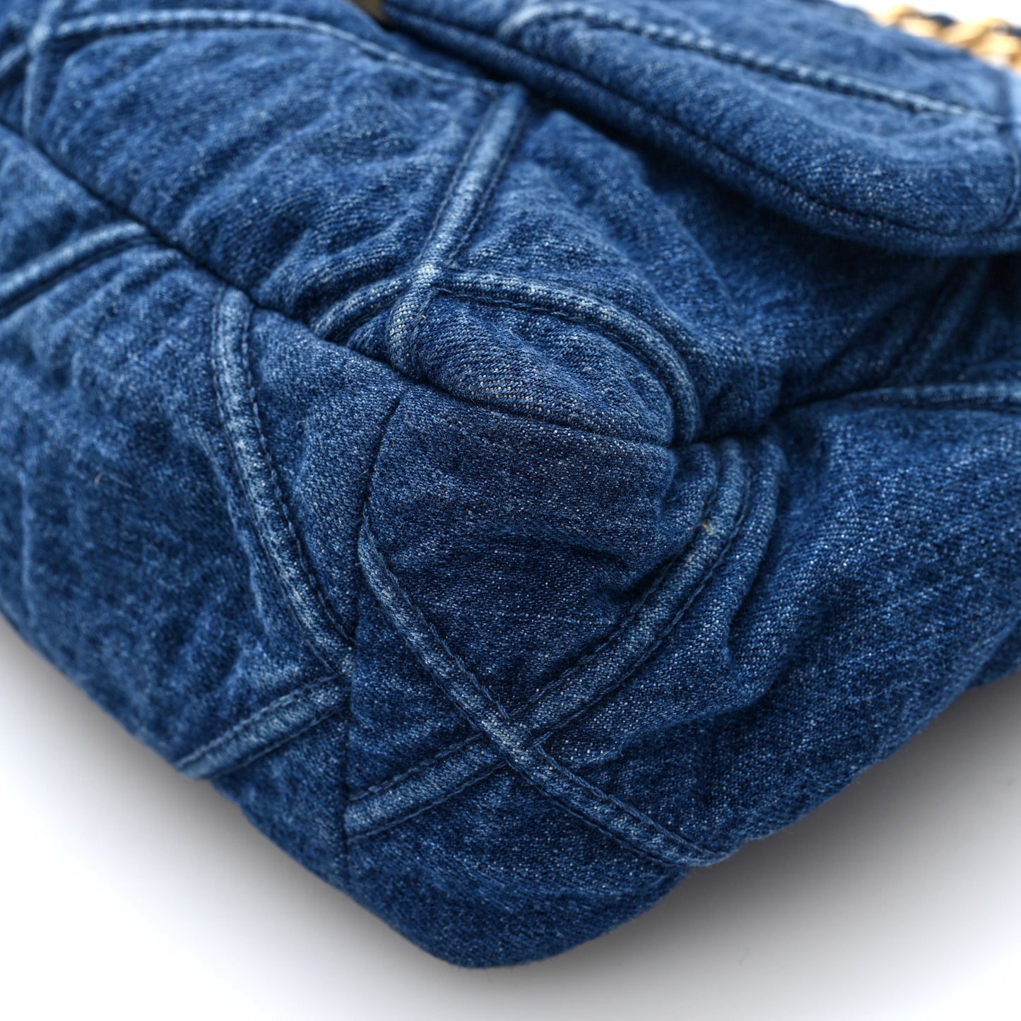 Denim Quilted Large Chanel 19 Flap Blue