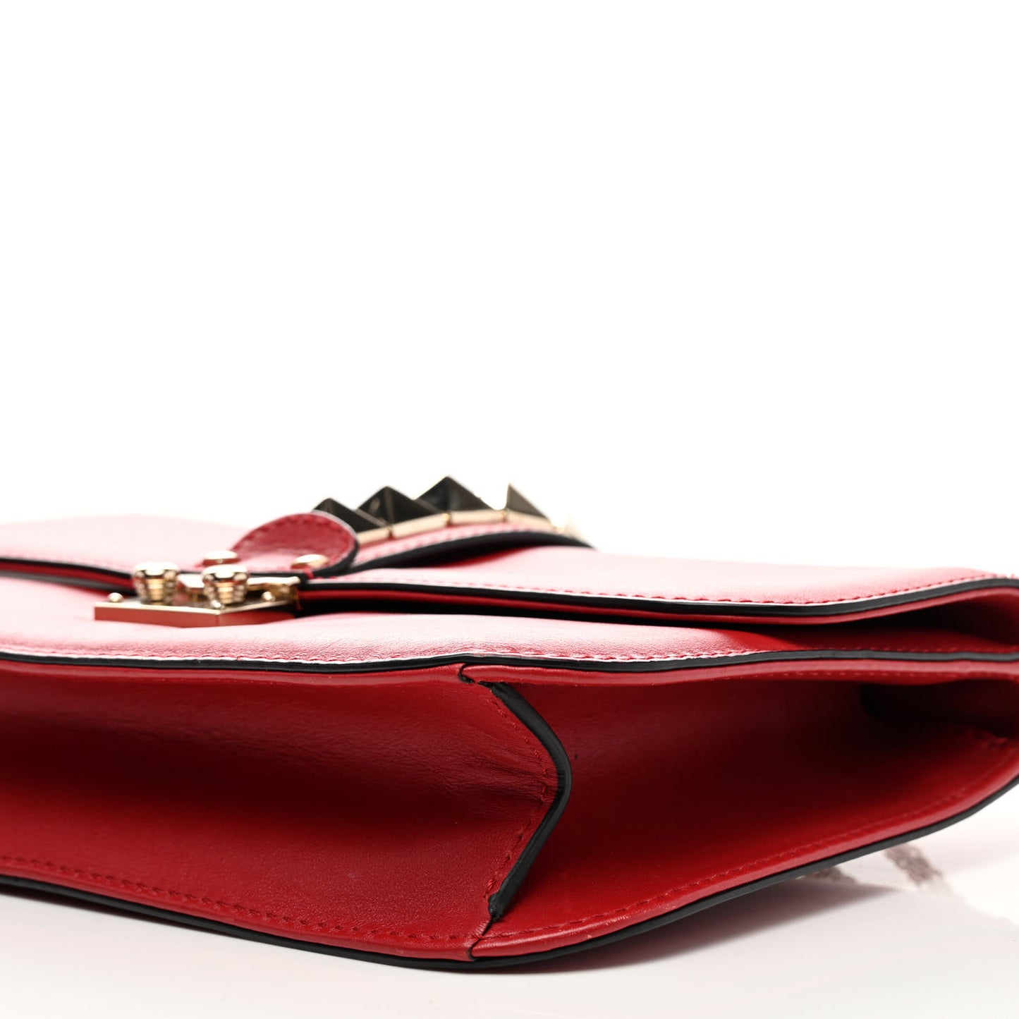 Vitello Medium Glam Lock Rockstud Flap Red