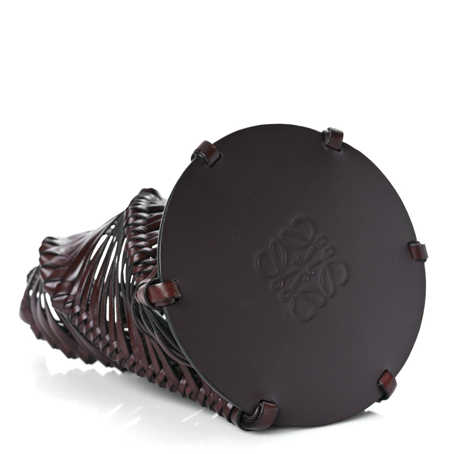 Calfskin Woven Espiral Bucket Chestnut