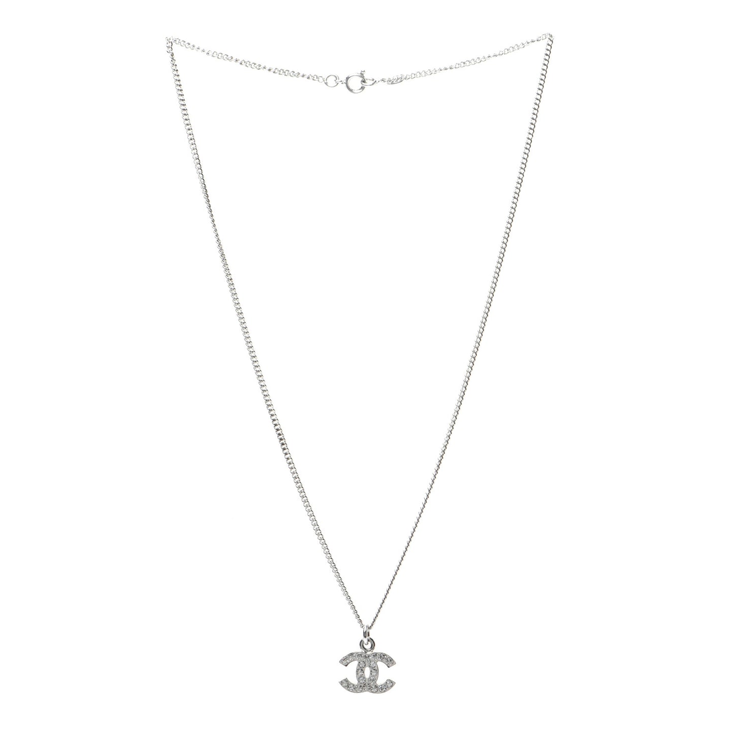 Crystal Timeless CC Necklace Silver