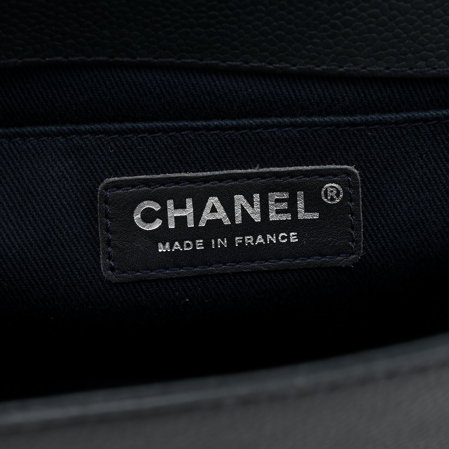 Caviar Stitched Medium Boy Flap Blue