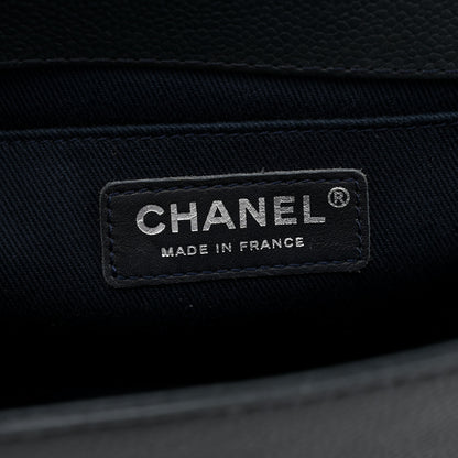 Chanel Caviar Stitched Medium Boy Flap Blue 6 of 11