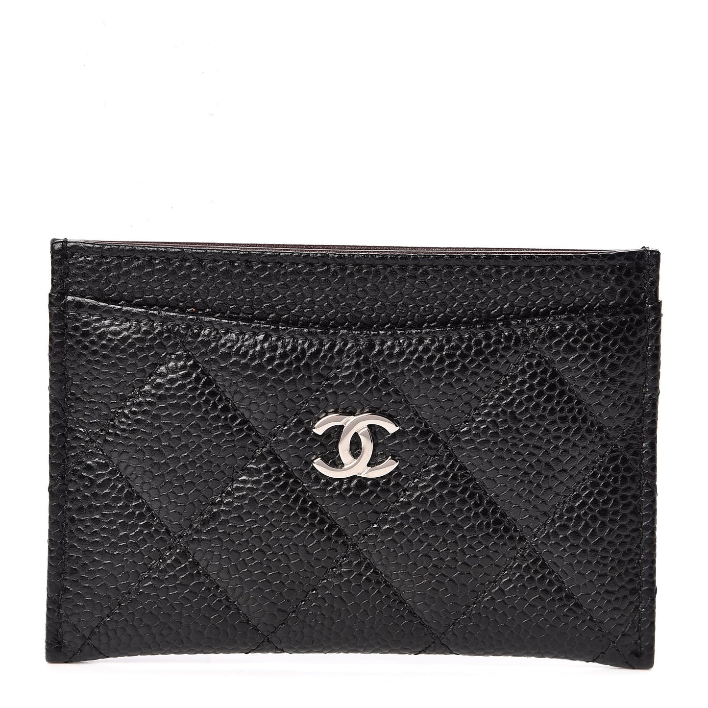 Caviar Quilted Card Holder Black