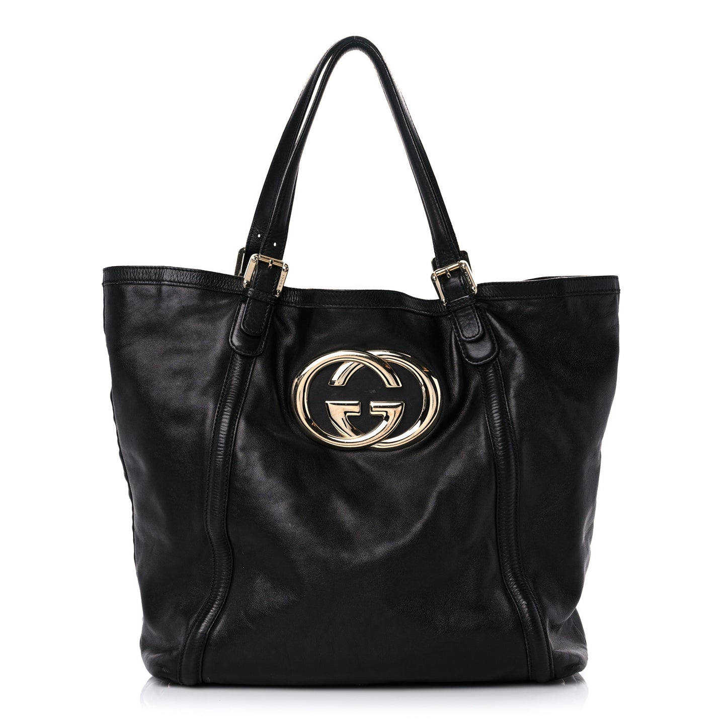 Calfskin Large Britt Shoulder Bag Black