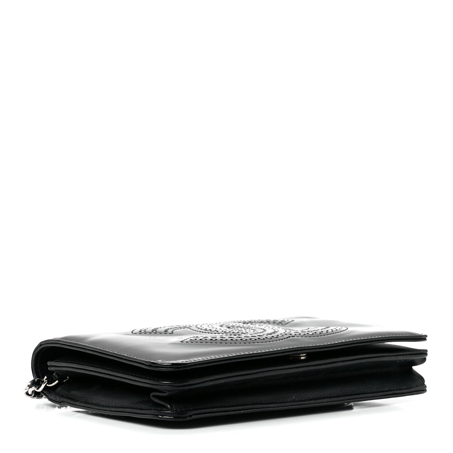 Chanel Patent Strass Wallet On Chain WOC Black 4 of 12