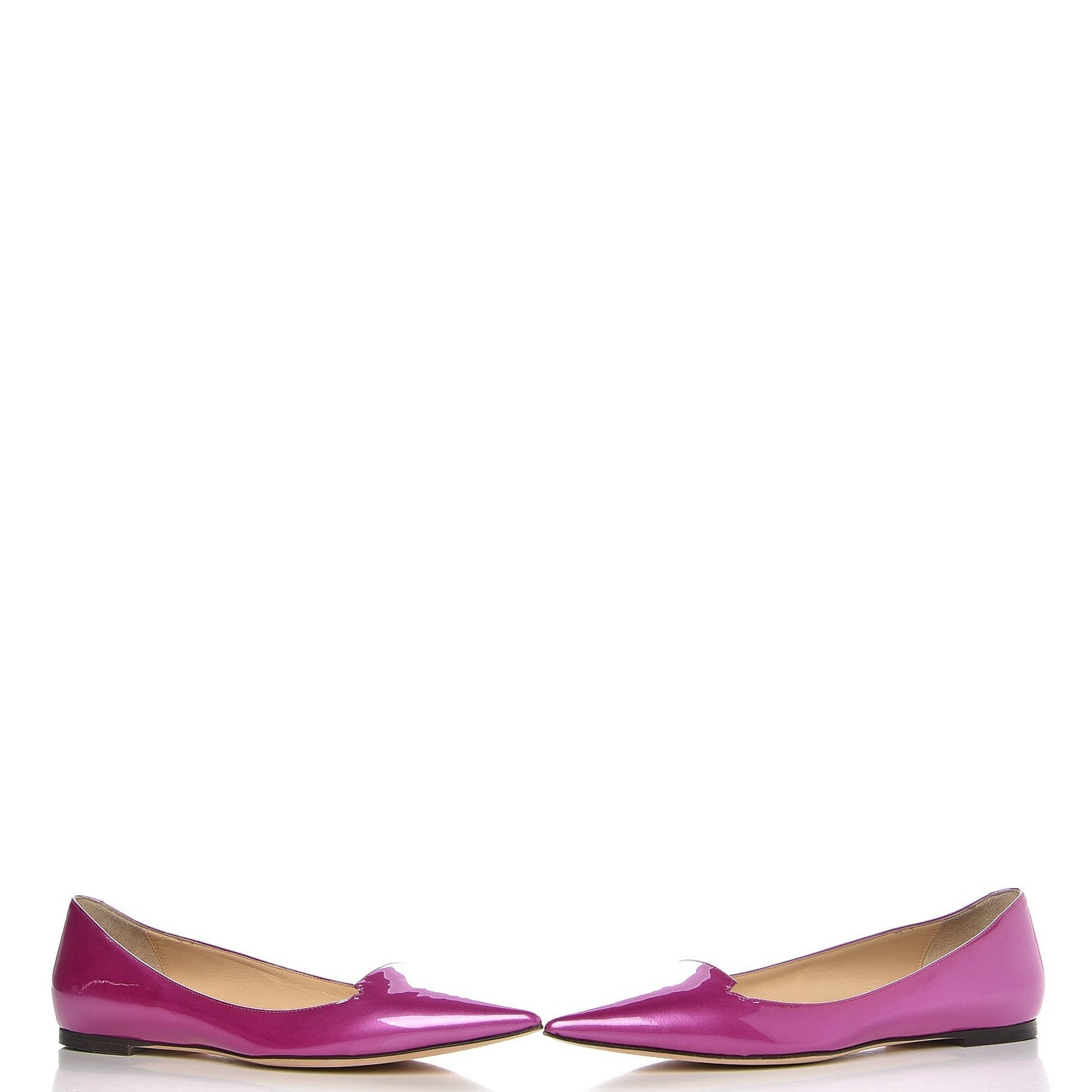 Patent Leather Attila Pointy Toe Flats 39.5 Jazzberry