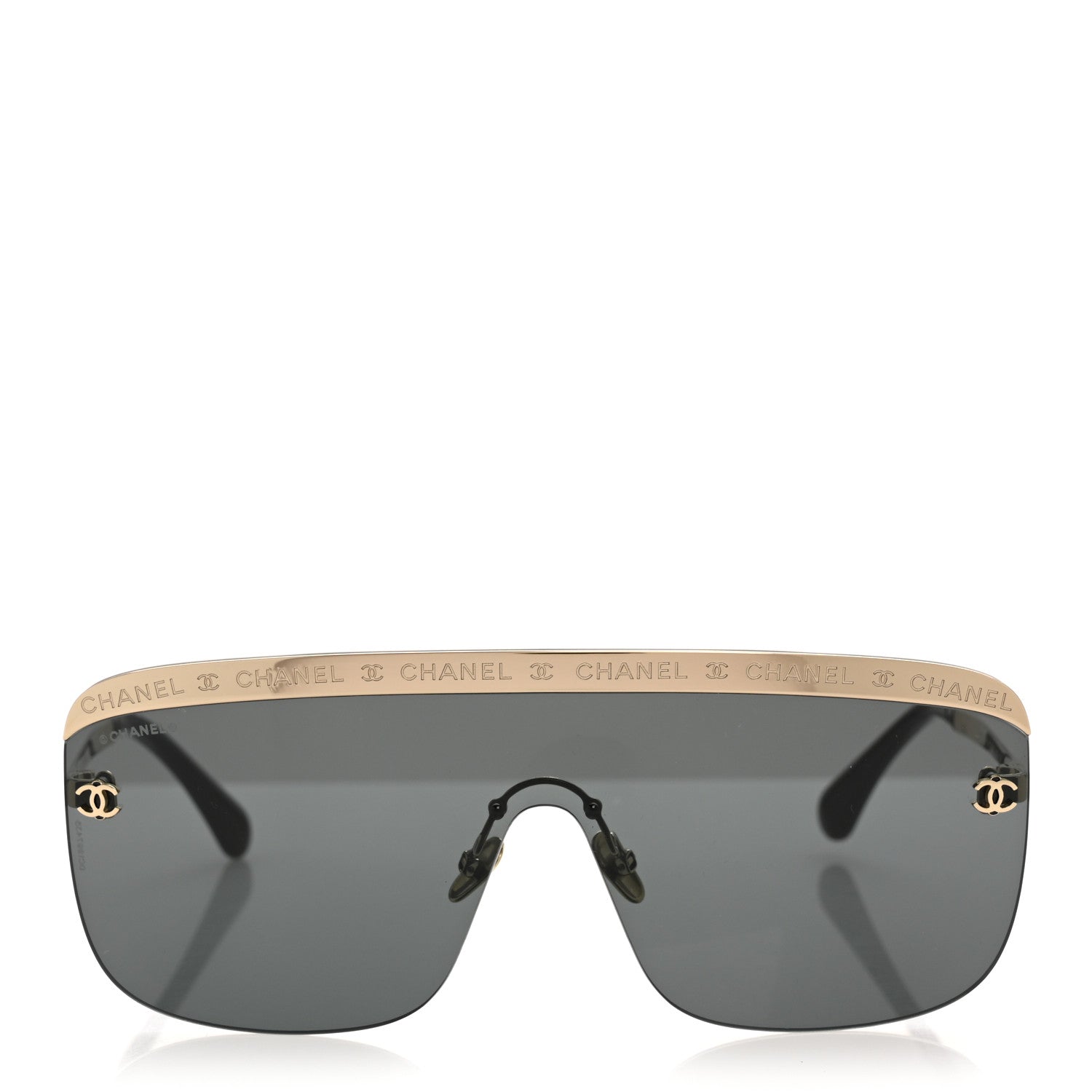 Chanel Metal Shield Sunglasses 71507 Gold 2 of 9