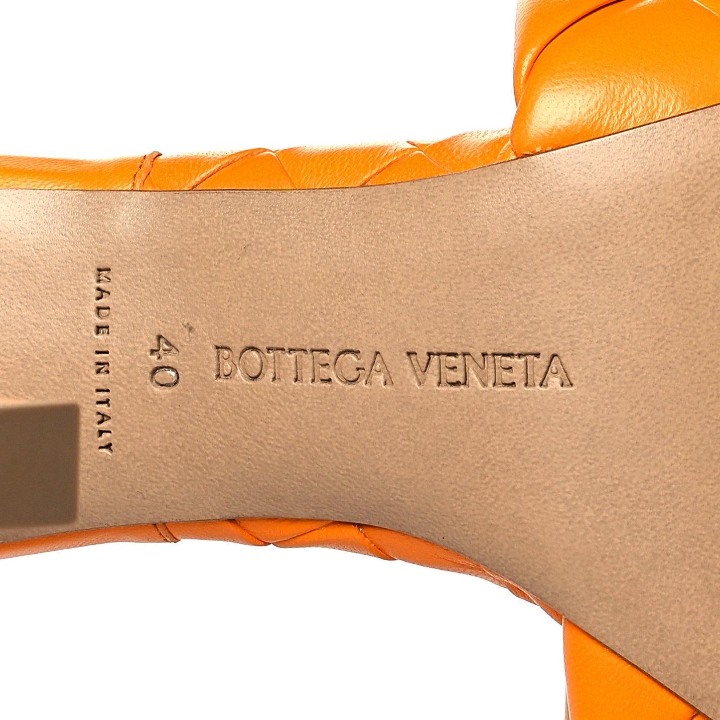 Nappa Maxi Intrecciato Lido Mule Sandals 40 Tangerine