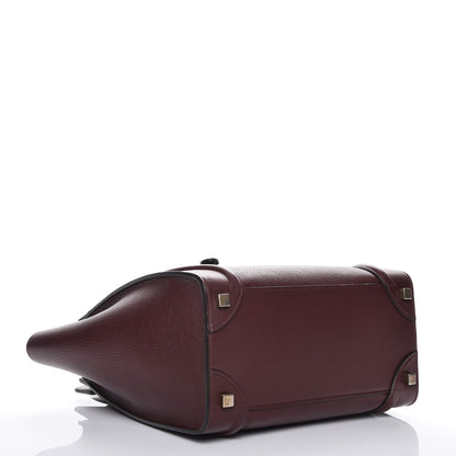 Celine Goatskin Calfskin Micro Luggage Burgundy 4 of 9
