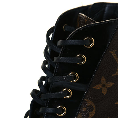 Louis Vuitton Patent Calfskin Monogram Star Trail Ankle Boots 41 Black 7 of 9