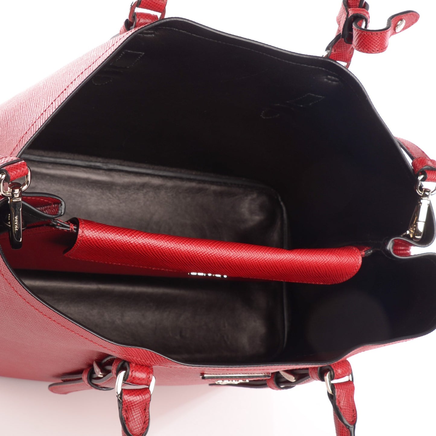 Saffiano Cuir Double Handle Tote Fuoco