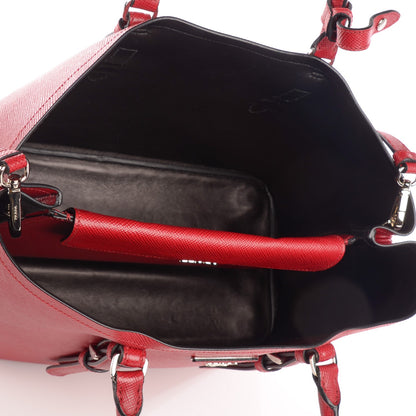 Prada Saffiano Cuir Double Handle Tote Fuoco 5 of 9