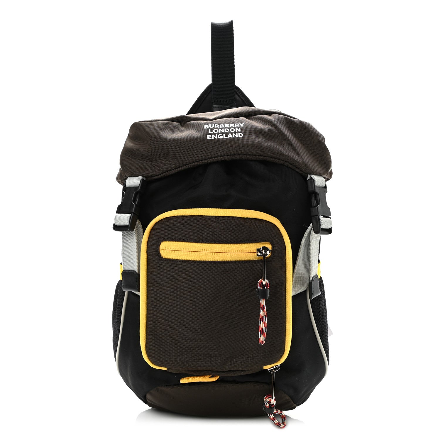 Burberry Nylon Medium Leo Sling Bag Black Yellow Grey 1 of 11