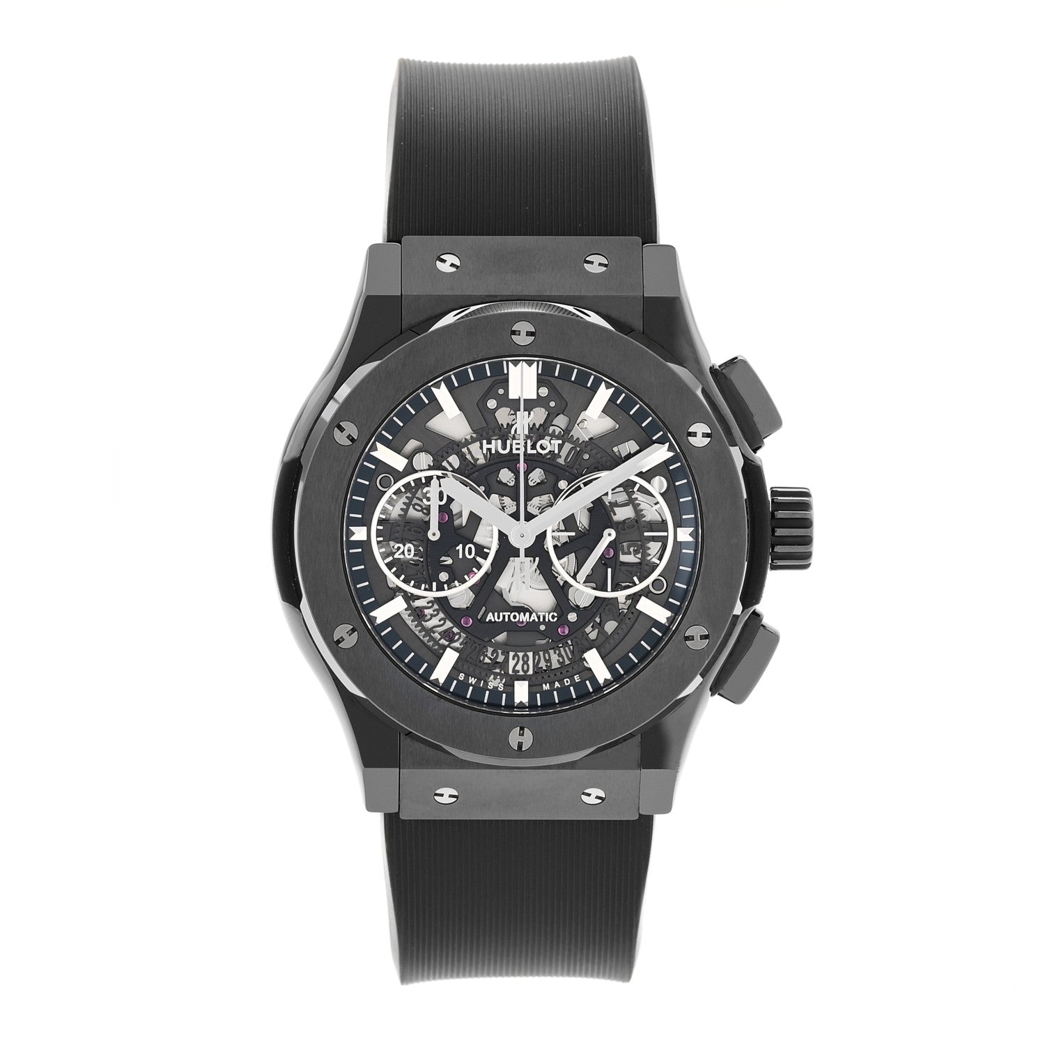 Hublot Ceramic Rubber 45mm Classic Fusion Aerofusion Chronograph Automatic Watch Black 525.CM.0170.RX 1 of 5