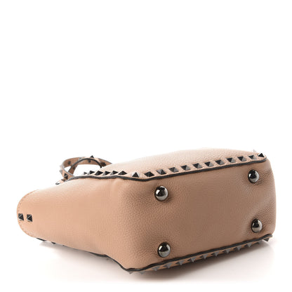 Valentino Garavani Pebbled Calfskin Mini Rockstud Tote Soft Noisette 5 of 10