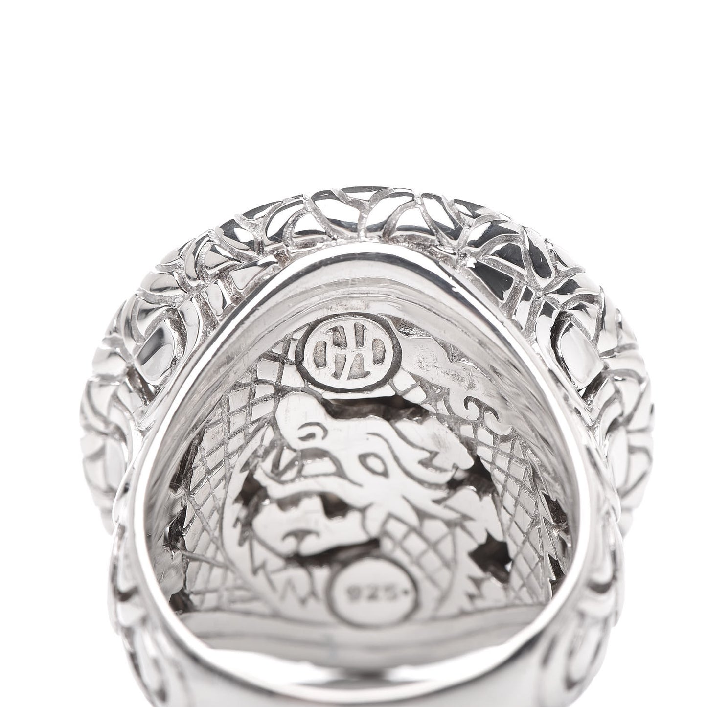 Sterling Silver Diamond Naga Round Ring 54 7