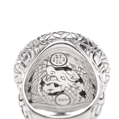 John Hardy Sterling Silver Diamond Naga Round Ring 54 7 5 of 6