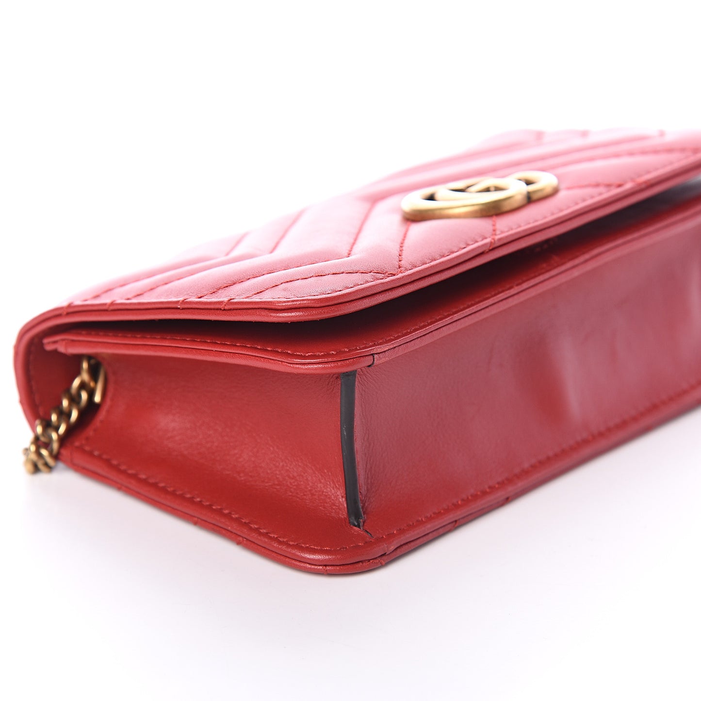 Calfskin Matelasse GG Marmont Mini Bag Hibiscus Red
