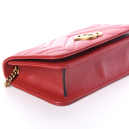 Gucci Calfskin Matelasse GG Marmont Mini Bag Hibiscus Red 6 of 7