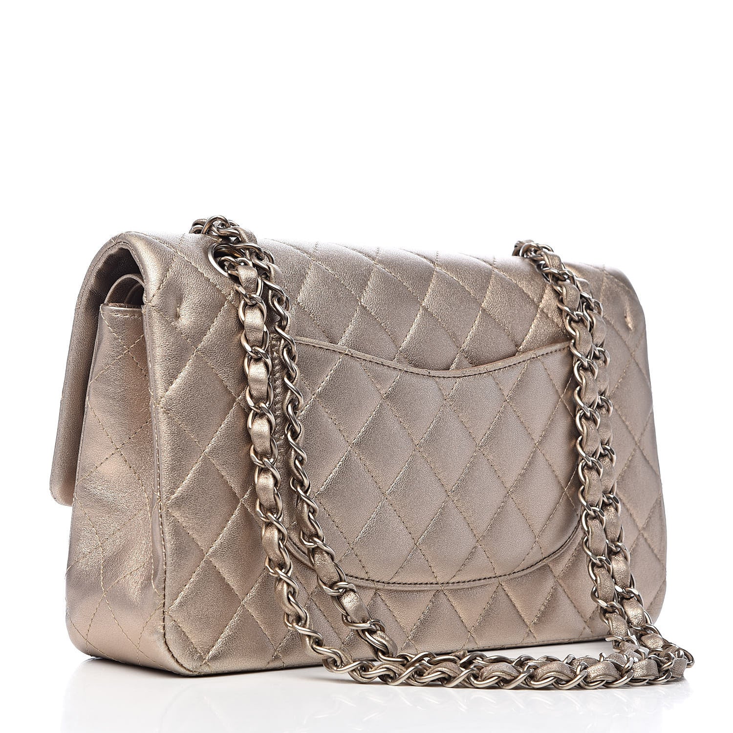 Chanel Metallic Lambskin Quilted Medium Double Flap Gold 3 of 16
