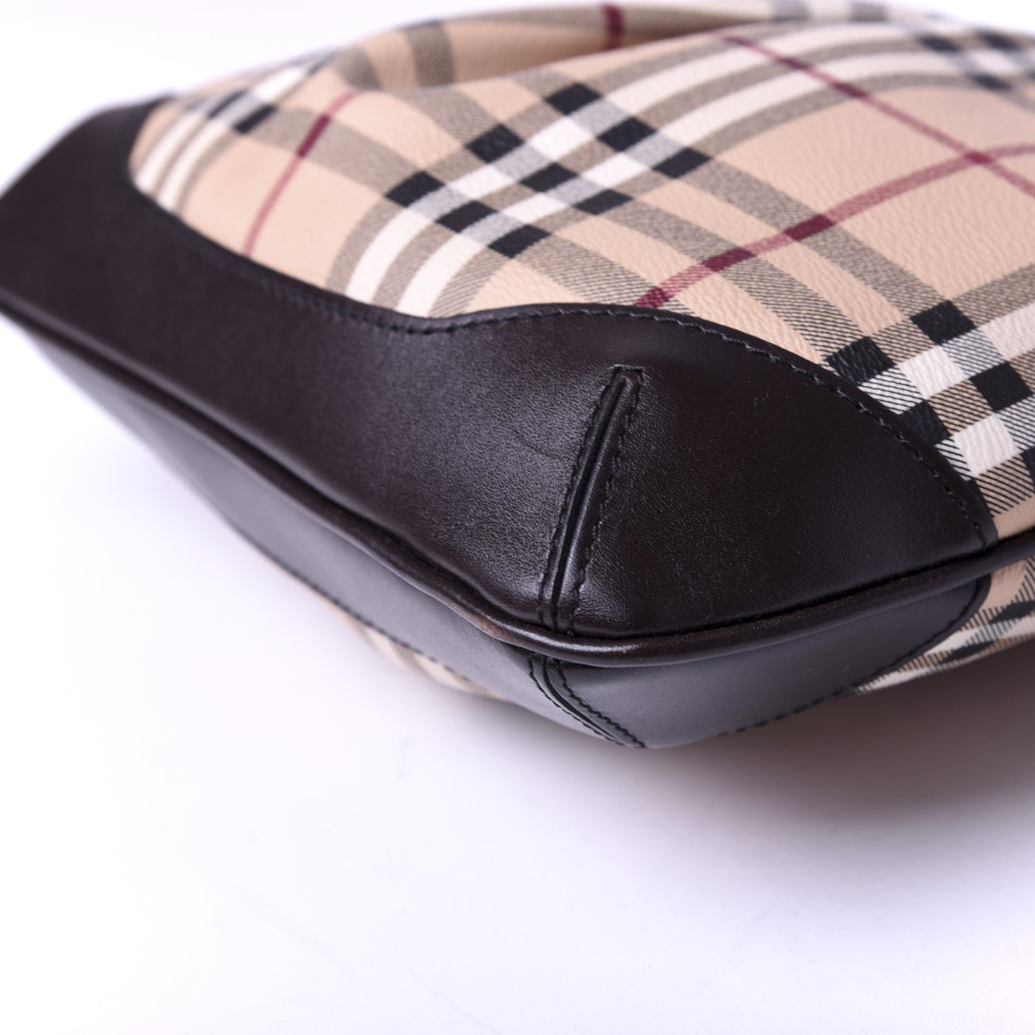 Burberry Haymarket Check Hartham Crossbody Chocolate 9 of 9
