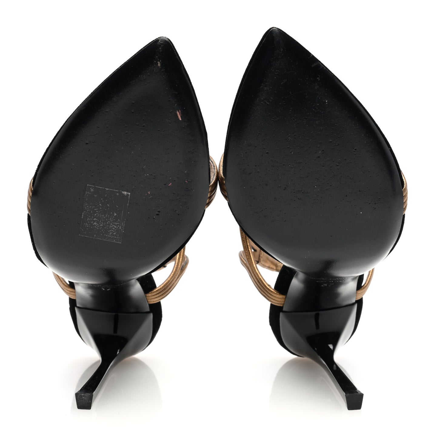 Metallic Velvet Talitha Ankle Strap Sandals 37 Black Gold