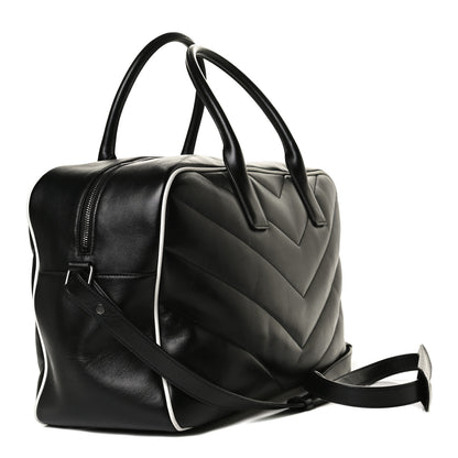 Saint Laurent Calfskin Miles Logo Bowler Duffel Bag Black 3 of 18