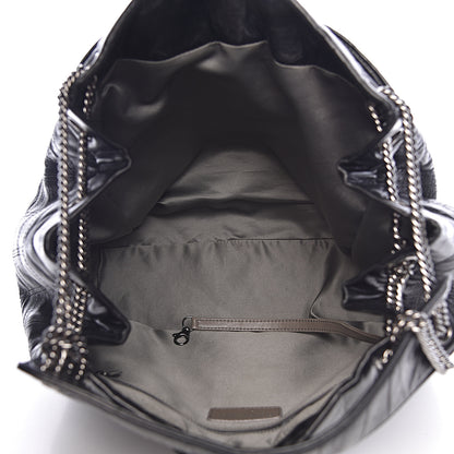 Chanel Lambskin Square Stitched Lax Accordion Shoulder Bag Black 5 of 10