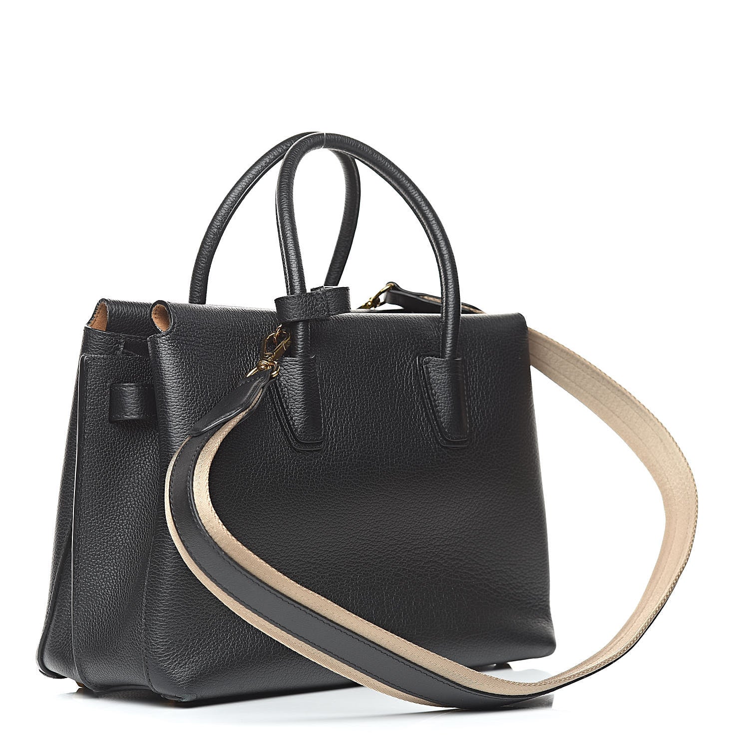 MCM Grained Calfskin Medium Milla Tote Black 3 of 11