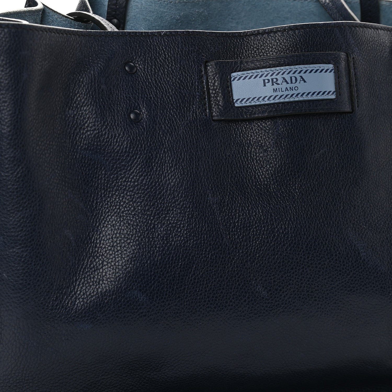 Prada Glace Calfskin Etiquette Shopping Bag Black Astrale 11 of 11