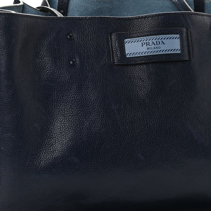 Prada Glace Calfskin Etiquette Shopping Bag Black Astrale 11 of 11