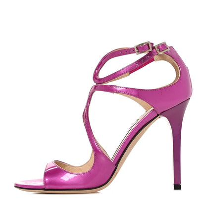 Jimmy Choo Patent Lang Sandals 35 Jazberry 1 of 8