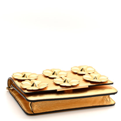 Fendi Vitello Catalan Mirror Flowerland Tube Wallet On Chain Gold 4 of 11