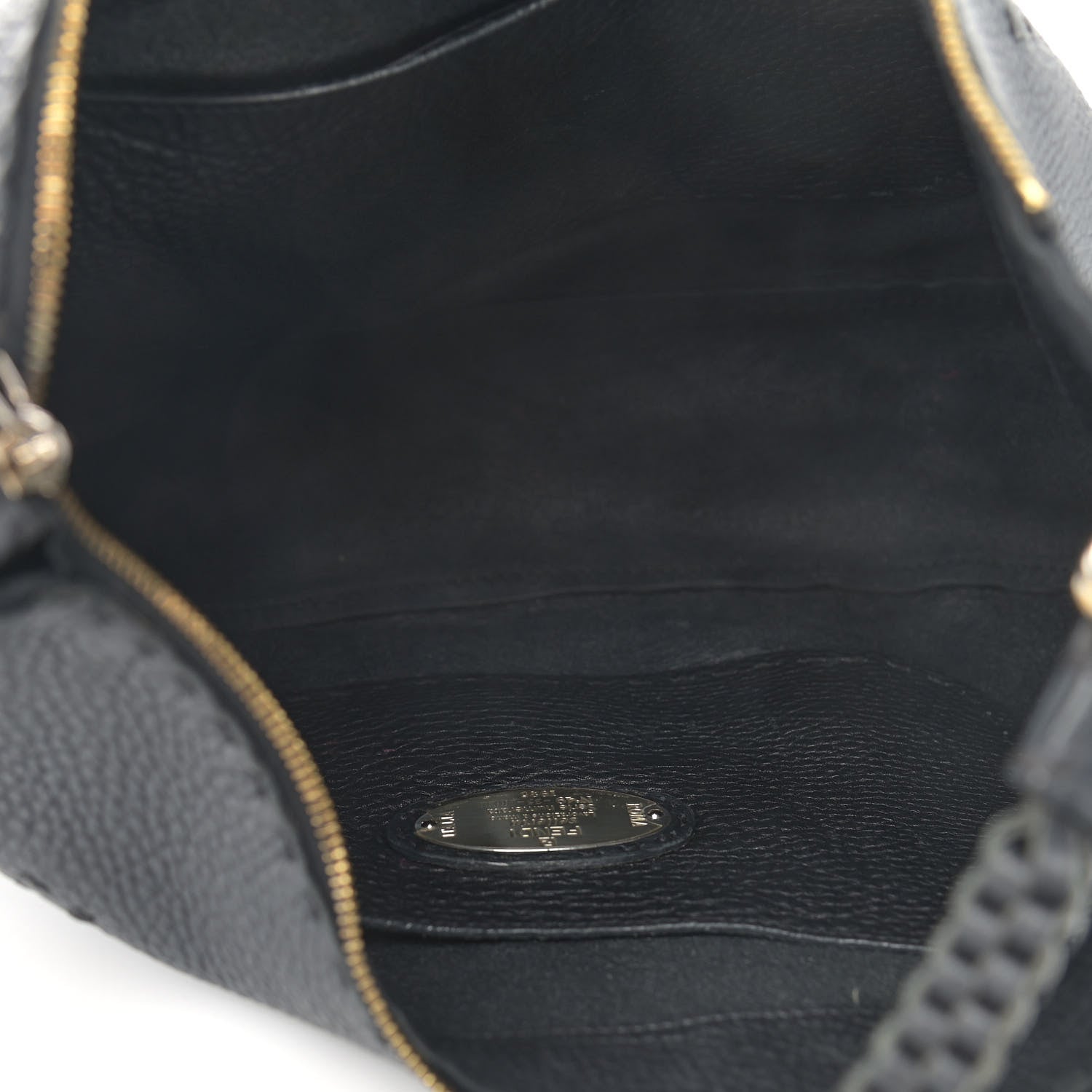 Fendi Calfskin Romano Selleria Hobo Black 5 of 15