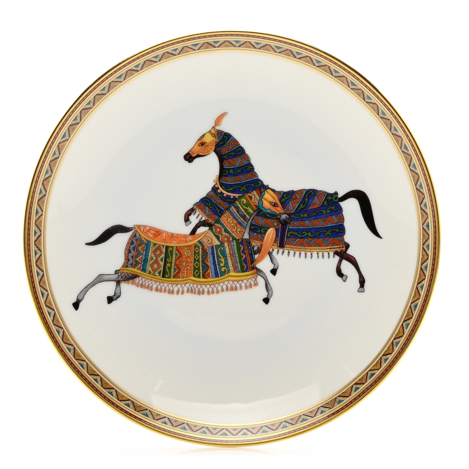 Hermes Porcelain Cheval D'Orient Bread and Butter Plate 1 of 6