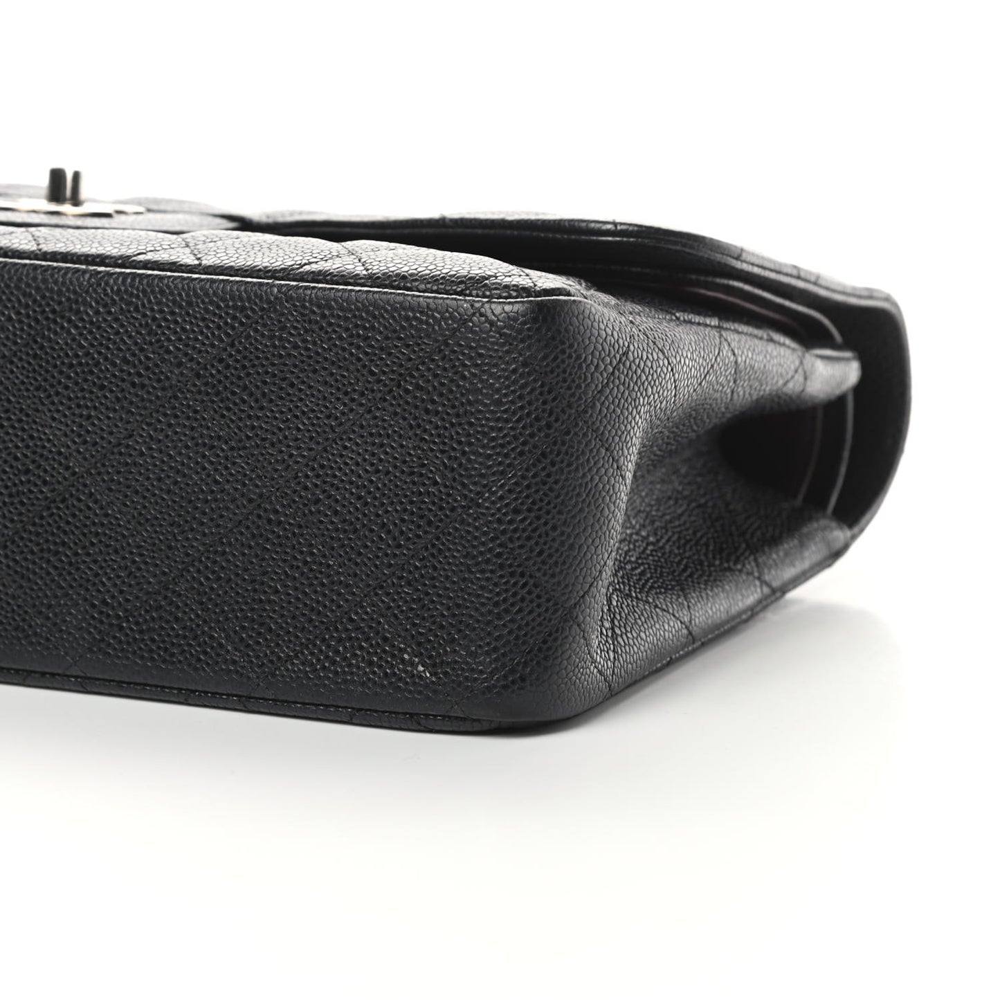Caviar Quilted Jumbo Double Flap Black